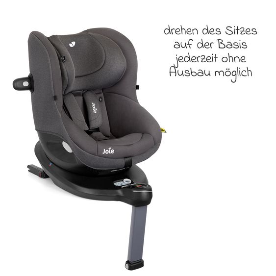 joie Reboarder-Kindersitz i-Spin 360 ab Geburt - 4 Jahre (40 cm - 105 cm) mit Isofix-Basis & Sitzverkleinerer - Thunder