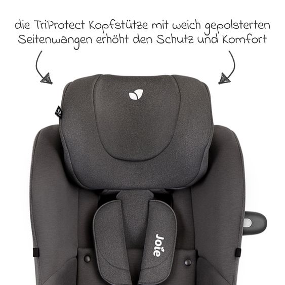 joie Reboarder-Kindersitz i-Spin 360 ab Geburt - 4 Jahre (40 cm - 105 cm) mit Isofix-Basis & Sitzverkleinerer - Thunder