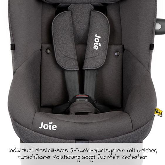 joie Reboarder-Kindersitz i-Spin 360 ab Geburt - 4 Jahre (40 cm - 105 cm) mit Isofix-Basis & Sitzverkleinerer - Thunder