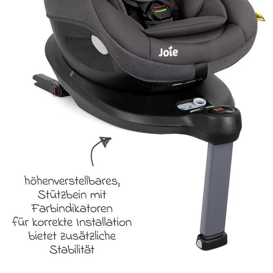 joie Reboarder-Kindersitz i-Spin 360 ab Geburt - 4 Jahre (40 cm - 105 cm) mit Isofix-Basis & Sitzverkleinerer - Thunder