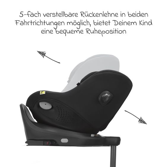 joie Seggiolino auto Reboarder i-Spin 360 Compact da 6 mesi a 4 anni (61 cm - 105 cm) con base Isofix - Raven