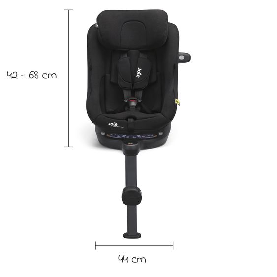 joie Seggiolino auto Reboarder i-Spin 360 Compact da 6 mesi a 4 anni (61 cm - 105 cm) con base Isofix - Raven