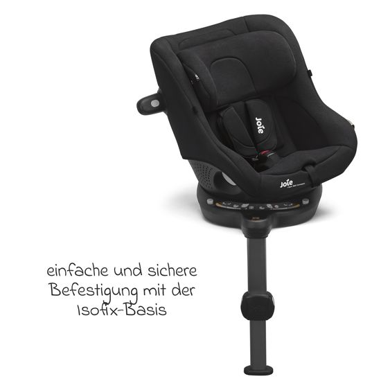joie Seggiolino auto Reboarder i-Spin 360 Compact da 6 mesi a 4 anni (61 cm - 105 cm) con base Isofix - Raven