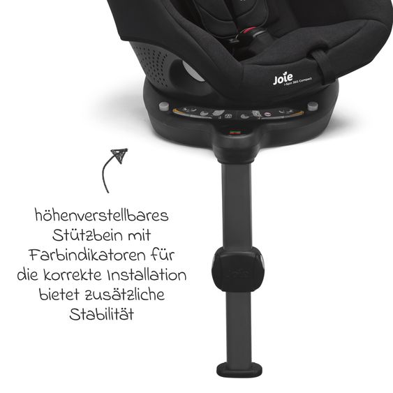 joie Seggiolino auto Reboarder i-Spin 360 Compact da 6 mesi a 4 anni (61 cm - 105 cm) con base Isofix - Raven