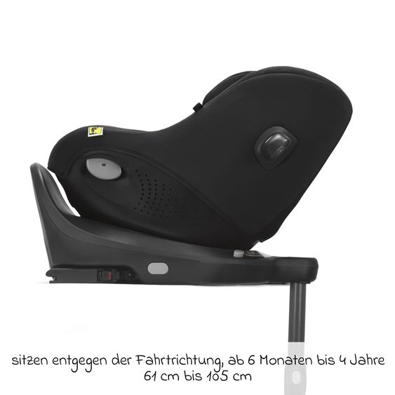 joie Seggiolino auto Reboarder i-Spin 360 Compact da 6 mesi a 4 anni (61 cm - 105 cm) con base Isofix - Raven