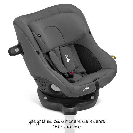 joie Rear-facing Car Seat i-Spin 360 Compact from 6 months - 4 years (61 cm - 105 cm) with Isofix base - Thunder