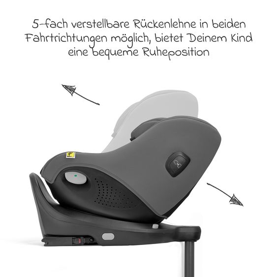 joie Rear-facing Car Seat i-Spin 360 Compact from 6 months - 4 years (61 cm - 105 cm) with Isofix base - Thunder