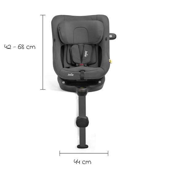 joie Rear-facing Car Seat i-Spin 360 Compact from 6 months - 4 years (61 cm - 105 cm) with Isofix base - Thunder