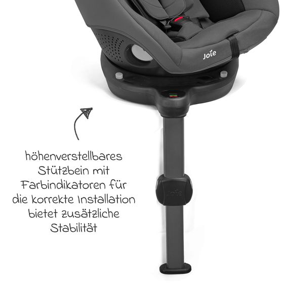 joie Rear-facing Car Seat i-Spin 360 Compact from 6 months - 4 years (61 cm - 105 cm) with Isofix base - Thunder