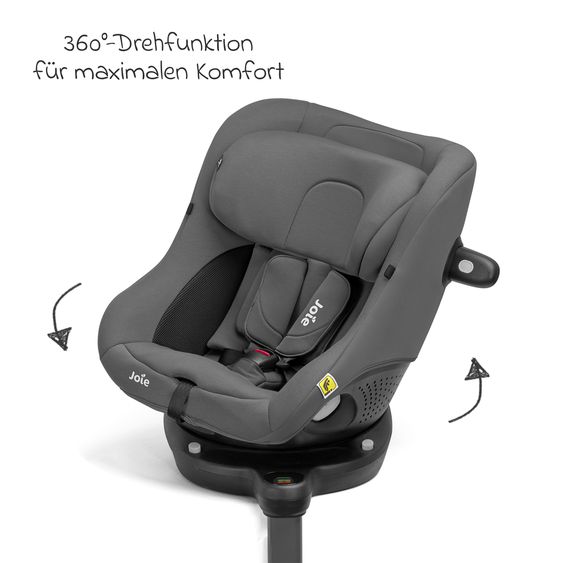 joie Rear-facing Car Seat i-Spin 360 Compact from 6 months - 4 years (61 cm - 105 cm) with Isofix base - Thunder