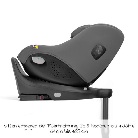 joie Rear-facing Car Seat i-Spin 360 Compact from 6 months - 4 years (61 cm - 105 cm) with Isofix base - Thunder