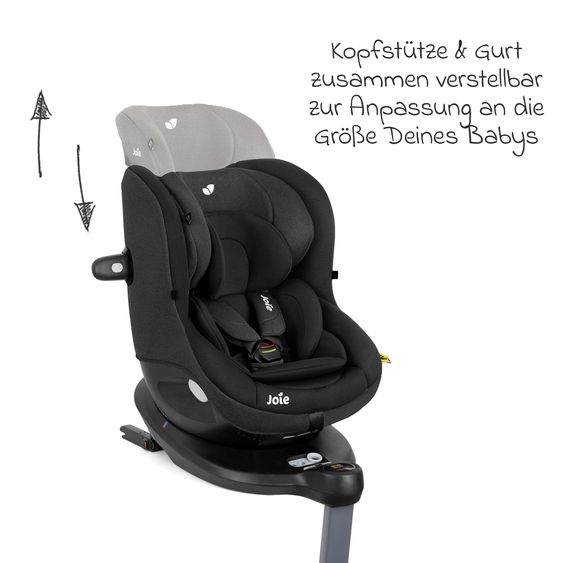 joie Reboarder-Kindersitz i-Spin 360 E ab 6 Monate - 4 Jahre (61 cm - 105 cm) mit Isofix-Basis - Shale