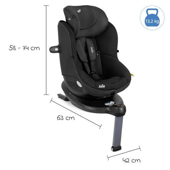 joie Reboarder-Kindersitz i-Spin 360 E ab 6 Monate - 4 Jahre (61 cm - 105 cm) mit Isofix-Basis - Shale