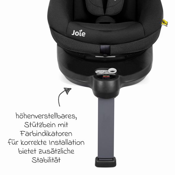 joie Reboarder-Kindersitz i-Spin 360 E ab 6 Monate - 4 Jahre (61 cm - 105 cm) mit Isofix-Basis - Shale