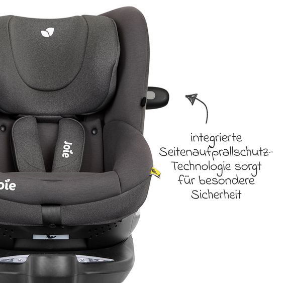 joie Reboarder-Kindersitz i-Spin 360 E ab 6 Monate - 4 Jahre (61 cm - 105 cm) mit Isofix-Basis - Thunder