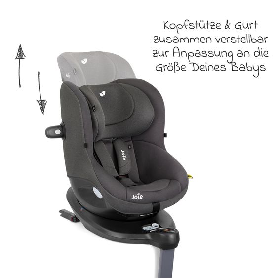 joie Reboarder-Kindersitz i-Spin 360 E ab 6 Monate - 4 Jahre (61 cm - 105 cm) mit Isofix-Basis - Thunder