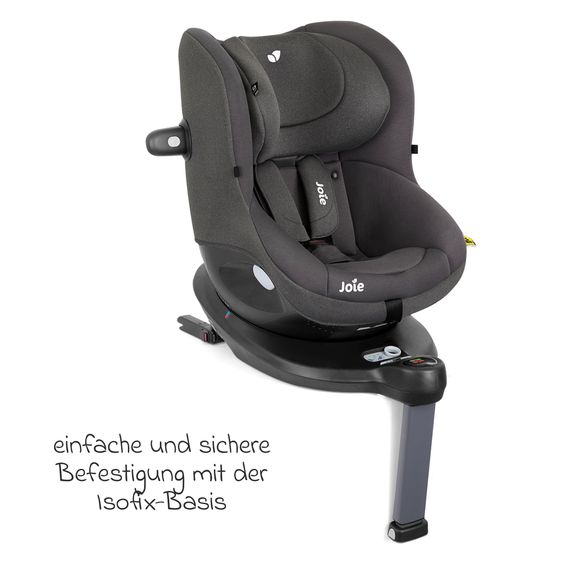 joie Reboarder-Kindersitz i-Spin 360 E ab 6 Monate - 4 Jahre (61 cm - 105 cm) mit Isofix-Basis - Thunder