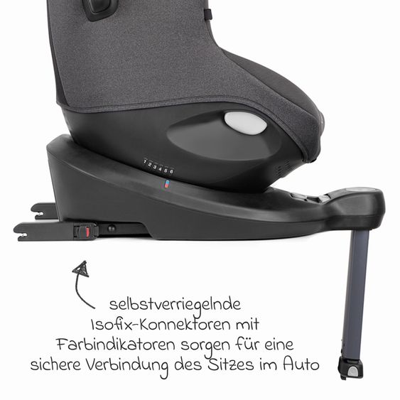 joie Reboarder-Kindersitz i-Spin 360 E ab 6 Monate - 4 Jahre (61 cm - 105 cm) mit Isofix-Basis - Thunder