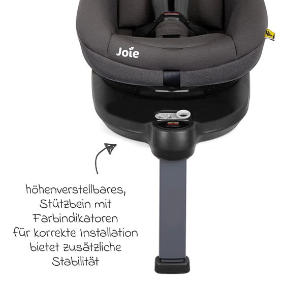 joie Reboarder-Kindersitz i-Spin 360 E ab 6 Monate - 4 Jahre (61 cm - 105 cm) mit Isofix-Basis - Thunder