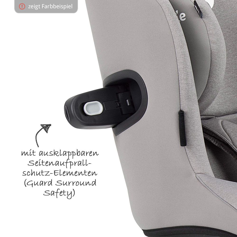 joie Reboarder-Kindersitz i-Spin 360 E i-Size - ab 9 Monate - 4 Jahre (61-105 cm) mit Isofix-Basis + Gratis Zubehörpaket - Coal