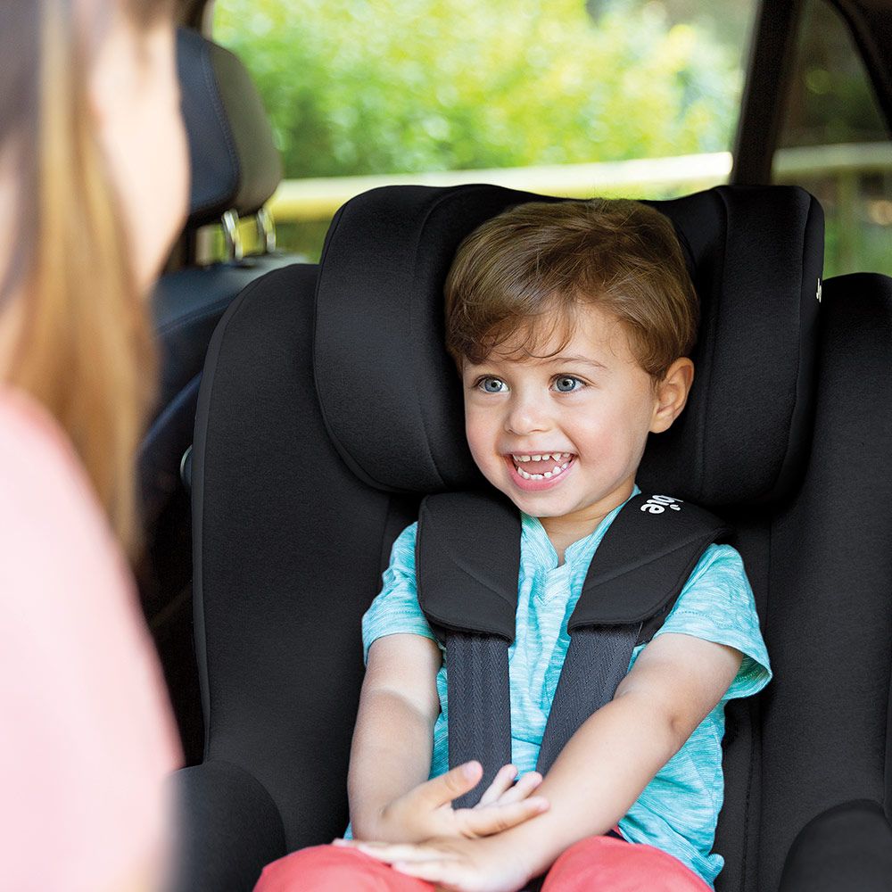 joie Reboarder-Kindersitz i-Spin 360 E i-Size - ab 9 Monate - 4 Jahre (61-105 cm) mit Isofix-Basis + Gratis Zubehörpaket - Coal
