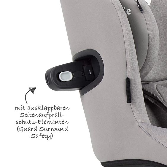 joie Seggiolino i-Spin 360 E i-Size reboarder - da 9 mesi a 4 anni (61-105 cm) + pacchetto accessori gratuito - Grigio Flanella