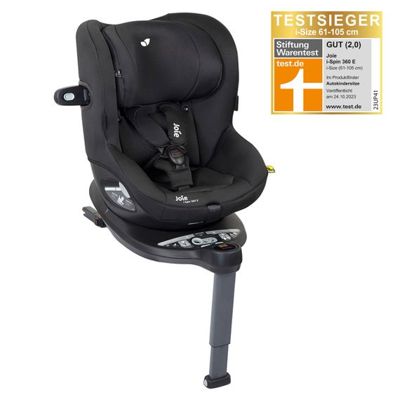 joie Reboarder-Kindersitz i-Spin 360 E i-Size - ab 9 Monate - 4 Jahre (61-105 cm) mit Isofix-Basis - Coal