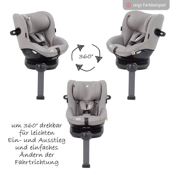 joie Reboarder-Kindersitz i-Spin 360 E i-Size - ab 9 Monate - 4 Jahre (61-105 cm) mit Isofix-Basis - Coal