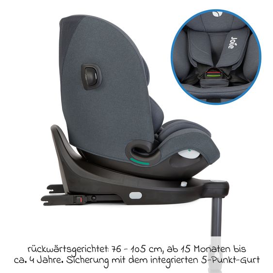 joie Reboarder-Kindersitz i-Spin 360 Max ab Geburt - 12 Jahre (40 cm - 150 cm) mit Isofix-Basis & Sitzverkleinerer - Moonlight