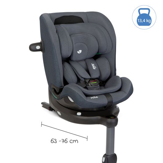 joie Reboarder-Kindersitz i-Spin 360 Max ab Geburt - 12 Jahre (40 cm - 150 cm) mit Isofix-Basis & Sitzverkleinerer - Moonlight