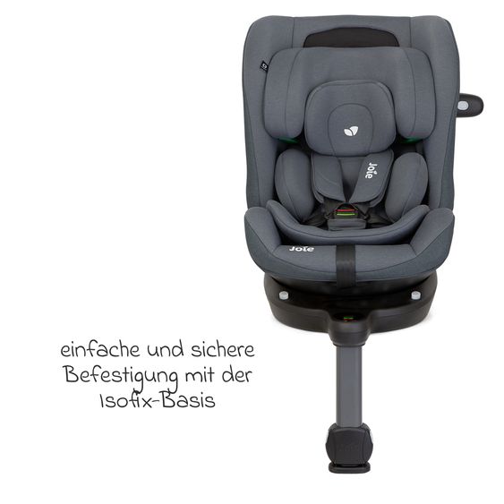 joie Reboarder-Kindersitz i-Spin 360 Max ab Geburt - 12 Jahre (40 cm - 150 cm) mit Isofix-Basis & Sitzverkleinerer - Moonlight