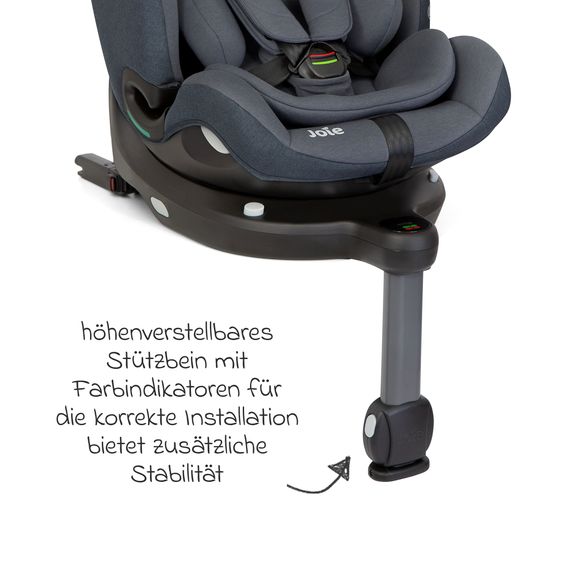 joie Reboarder-Kindersitz i-Spin 360 Max ab Geburt - 12 Jahre (40 cm - 150 cm) mit Isofix-Basis & Sitzverkleinerer - Moonlight