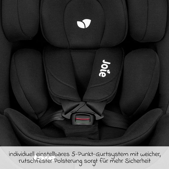 joie Reboarder-Kindersitz i-Spin 360 Max ab Geburt - 12 Jahre (40 cm - 150 cm) mit Isofix-Basis & Sitzverkleinerer - Raven