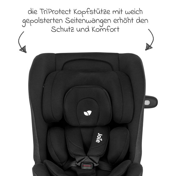 joie Reboarder-Kindersitz i-Spin 360 Max ab Geburt - 12 Jahre (40 cm - 150 cm) mit Isofix-Basis & Sitzverkleinerer - Raven