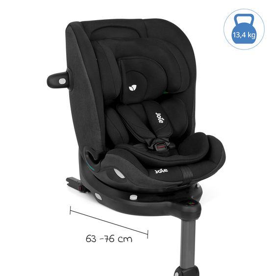 joie Reboarder-Kindersitz i-Spin 360 Max ab Geburt - 12 Jahre (40 cm - 150 cm) mit Isofix-Basis & Sitzverkleinerer - Raven