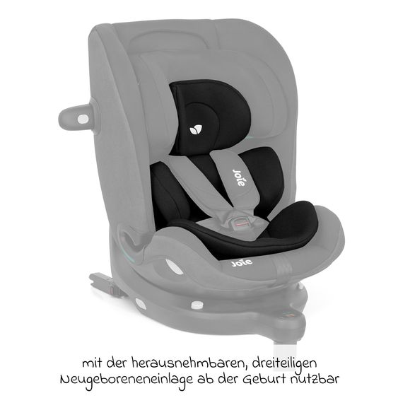 joie Reboarder-Kindersitz i-Spin 360 Max ab Geburt - 12 Jahre (40 cm - 150 cm) mit Isofix-Basis & Sitzverkleinerer - Raven