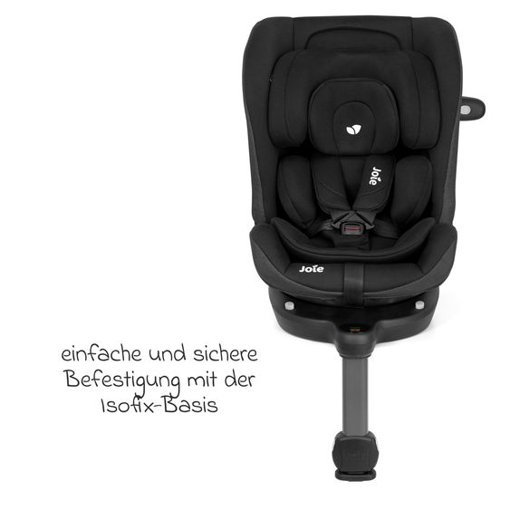 joie Reboarder-Kindersitz i-Spin 360 Max ab Geburt - 12 Jahre (40 cm - 150 cm) mit Isofix-Basis & Sitzverkleinerer - Raven