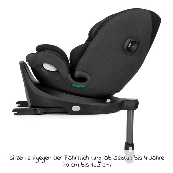 joie Reboarder-Kindersitz i-Spin 360 Max ab Geburt - 12 Jahre (40 cm - 150 cm) mit Isofix-Basis & Sitzverkleinerer - Raven