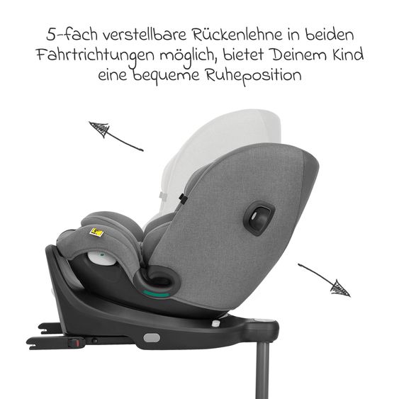 joie Reboarder-Kindersitz i-Spin 360 Max ab Geburt - 12 Jahre (40 cm - 150 cm) mit Isofix-Basis & Sitzverkleinerer - Thunder