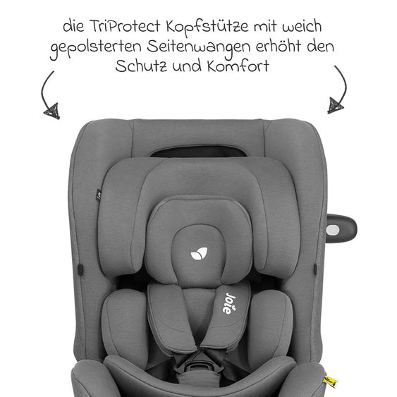 joie Reboarder-Kindersitz i-Spin 360 Max ab Geburt - 12 Jahre (40 cm - 150 cm) mit Isofix-Basis & Sitzverkleinerer - Thunder