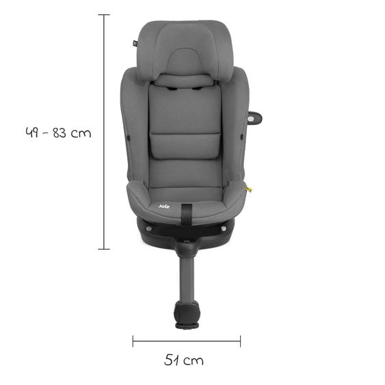 joie Reboarder-Kindersitz i-Spin 360 Max ab Geburt - 12 Jahre (40 cm - 150 cm) mit Isofix-Basis & Sitzverkleinerer - Thunder
