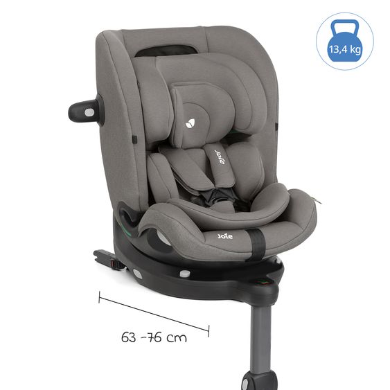 joie Reboarder-Kindersitz i-Spin 360 Max ab Geburt - 12 Jahre (40 cm - 150 cm) mit Isofix-Basis & Sitzverkleinerer - Thunder
