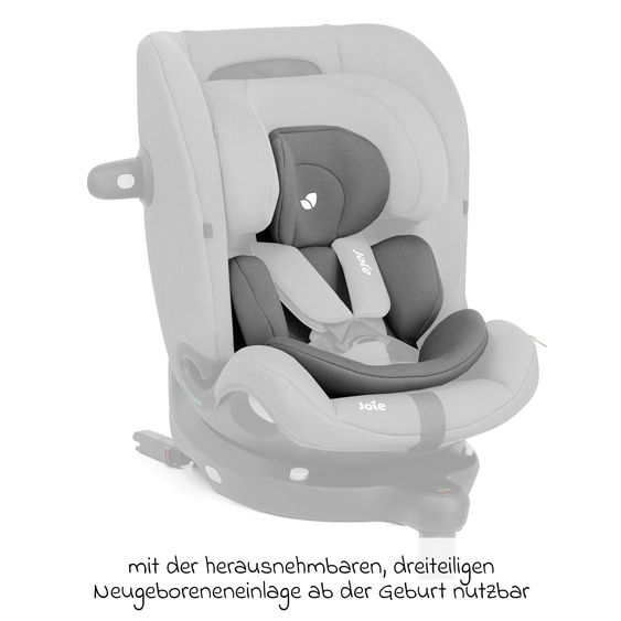 joie Reboarder-Kindersitz i-Spin 360 Max ab Geburt - 12 Jahre (40 cm - 150 cm) mit Isofix-Basis & Sitzverkleinerer - Thunder