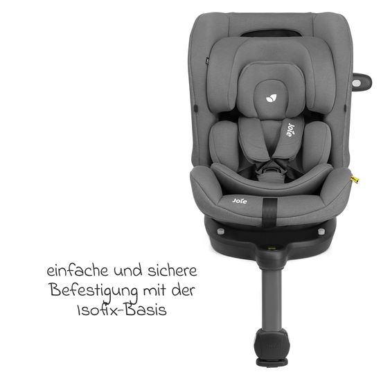 joie Reboarder-Kindersitz i-Spin 360 Max ab Geburt - 12 Jahre (40 cm - 150 cm) mit Isofix-Basis & Sitzverkleinerer - Thunder