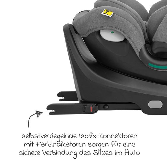 joie Reboarder-Kindersitz i-Spin 360 Max ab Geburt - 12 Jahre (40 cm - 150 cm) mit Isofix-Basis & Sitzverkleinerer - Thunder