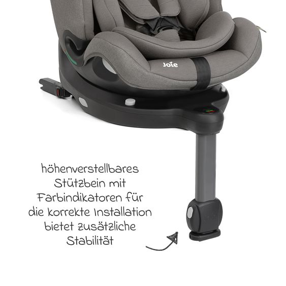 joie Reboarder-Kindersitz i-Spin 360 Max ab Geburt - 12 Jahre (40 cm - 150 cm) mit Isofix-Basis & Sitzverkleinerer - Thunder