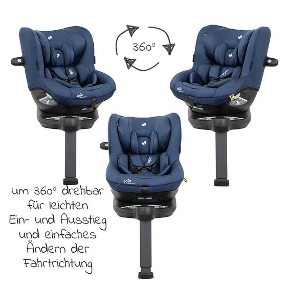 joie Reboarder-Kindersitz i-Spin 360 R i-Size - ab Geburt - 4 Jahre (40-105 cm) - Deep Sea