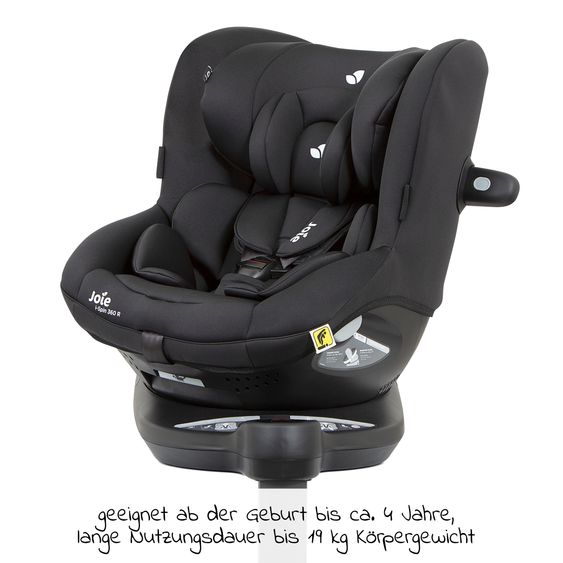 joie Reboarder-Kindersitz i-Spin 360 R i-Size - ab Geburt - 4 Jahre (40-105 cm) mit Isofix-Basis - Coal