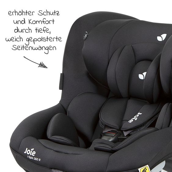 joie Reboarder-Kindersitz i-Spin 360 R i-Size - ab Geburt - 4 Jahre (40-105 cm) mit Isofix-Basis - Coal