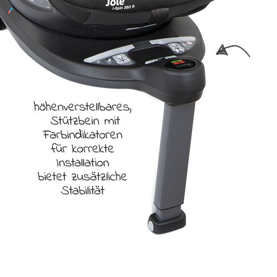 joie Reboarder-Kindersitz i-Spin 360 R i-Size - ab Geburt - 4 Jahre (40-105 cm) mit Isofix-Basis - Coal